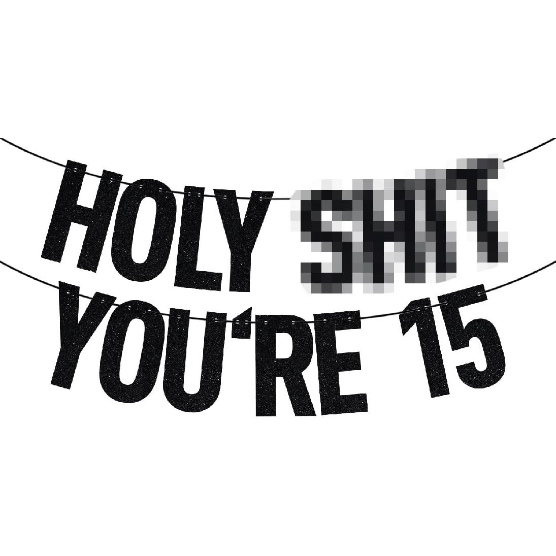 Black Glitter Holy Sh*t You re 30 Banner, Happy 30th Birthday Party Décor for Men Women, Funny Death to My 20 s 30th Birthday Party Decorations for 15