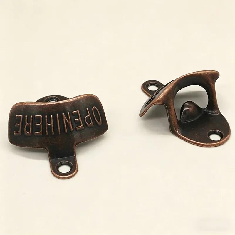 Zinc Alloy Wall Bottle Opener Beer Retro Alloy Wall Mounted  Beer Bottle Opener Kitchen Decor KPQ005