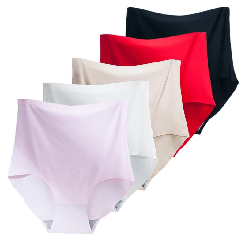 

3 шт./лот, удобные трусы из ледяного шелка телесного цвета, трусики с подъемом бедер из ледяного шелка с высокой талией, женские трусики с высокой гибкостью и нулевым бондажем с двойной промежностью