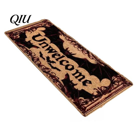Halloween Themed Floor Rug Kitchen Rug, Pumpkin Bat Black Cat Non-slip Mat, Durable Anti-slip Spooky Entrance Festive Decorative for