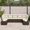VidaXL Ensemble de canapé de jardin 7 pièces avec coussins Marron Poly Rotin 3347208