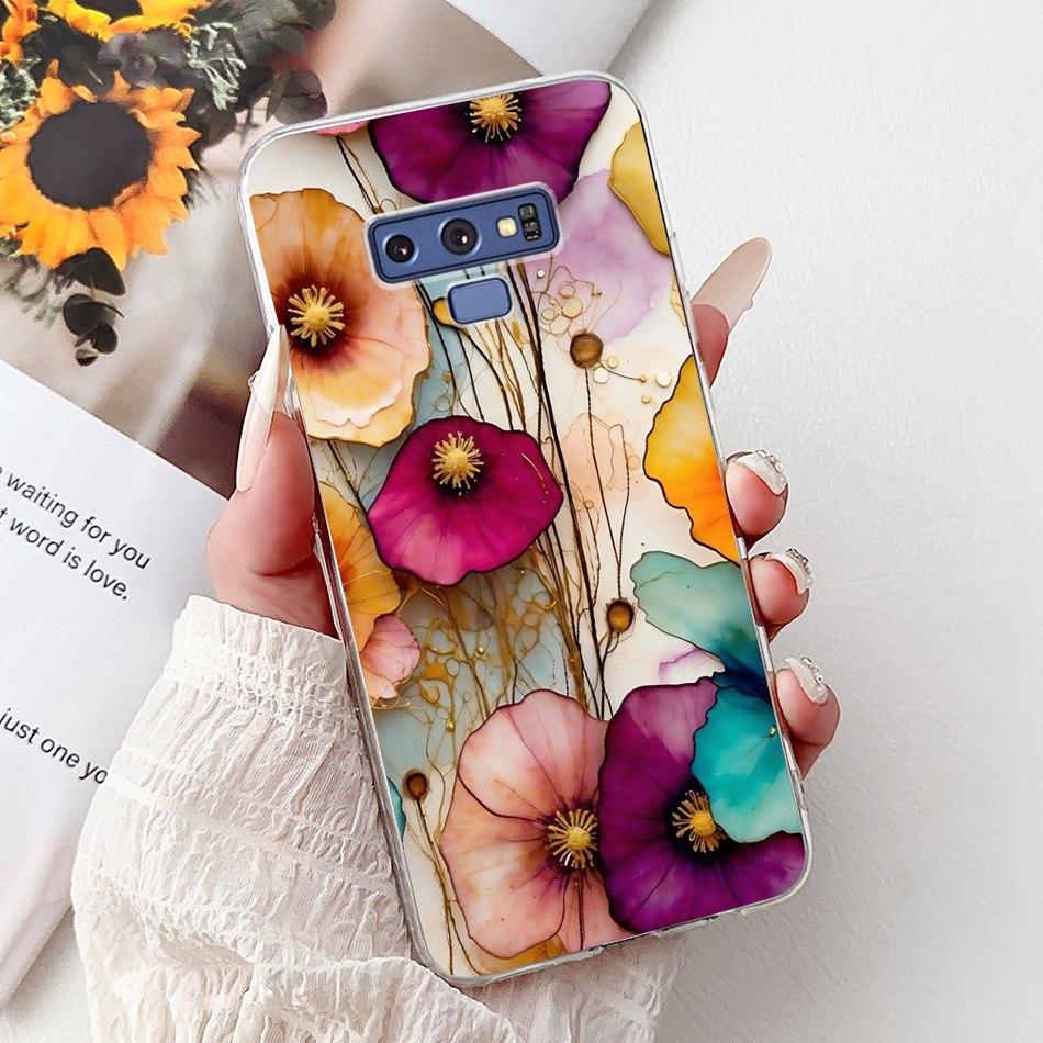 For Samsung Galaxy Note9 Elegant Floral Butterfly Phone Case For Samsung Note 9 SM-N960F SM-N9600 Soft Silicone TPU Cases