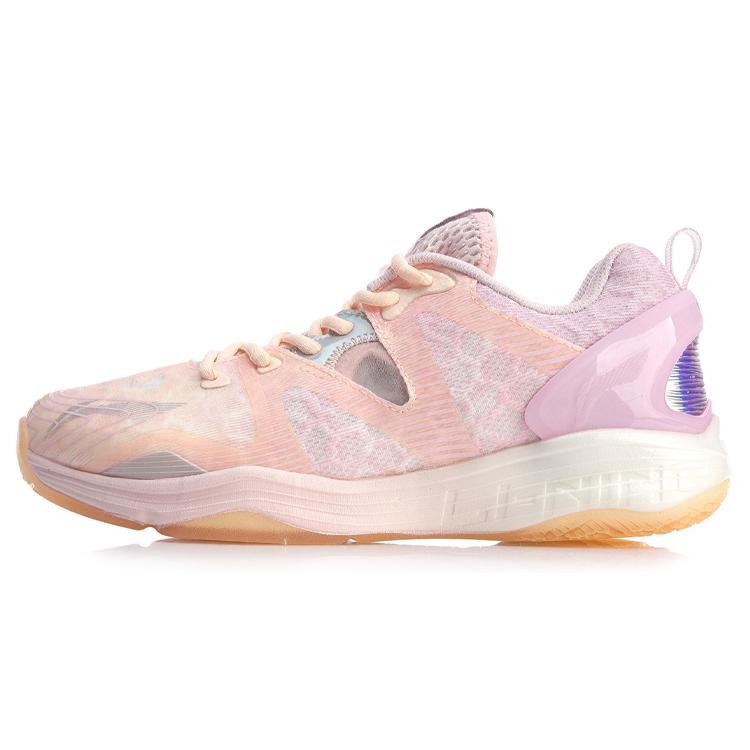 

New LiNing Cushioning Anti Slip Wear Resistant Breathable Support Rebound Low Top Badminton Shoes Women s Neon Orange Pink AYAQ006-2 35.5