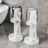 1pc Modern & Clear Bathroom Toothbrush Holder with Spill-Proof Design & Waterproof Base - Freestanding Toothbrush Cup with Toothbrush Storage
