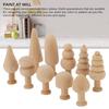 2 Set Unfinished Wooden Trees to Paint Mini Blank Peg Xmas Tree Home Holiday Toy Pendant Wood Decoration
