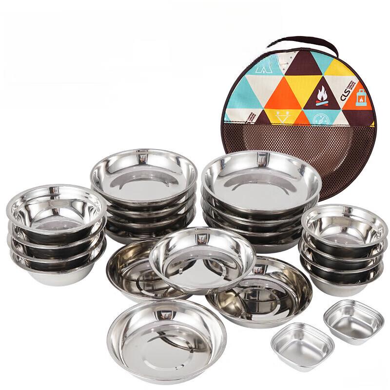 Portable 22-Piece Camping & BBQ Dinnerware Set