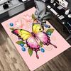 Butterfly Flowers Pattern Area Rug, Office Carpet Indoor Outdoor Entrance Doormat, Non-Slip Soft And Comfortable, Living Room, C122057
