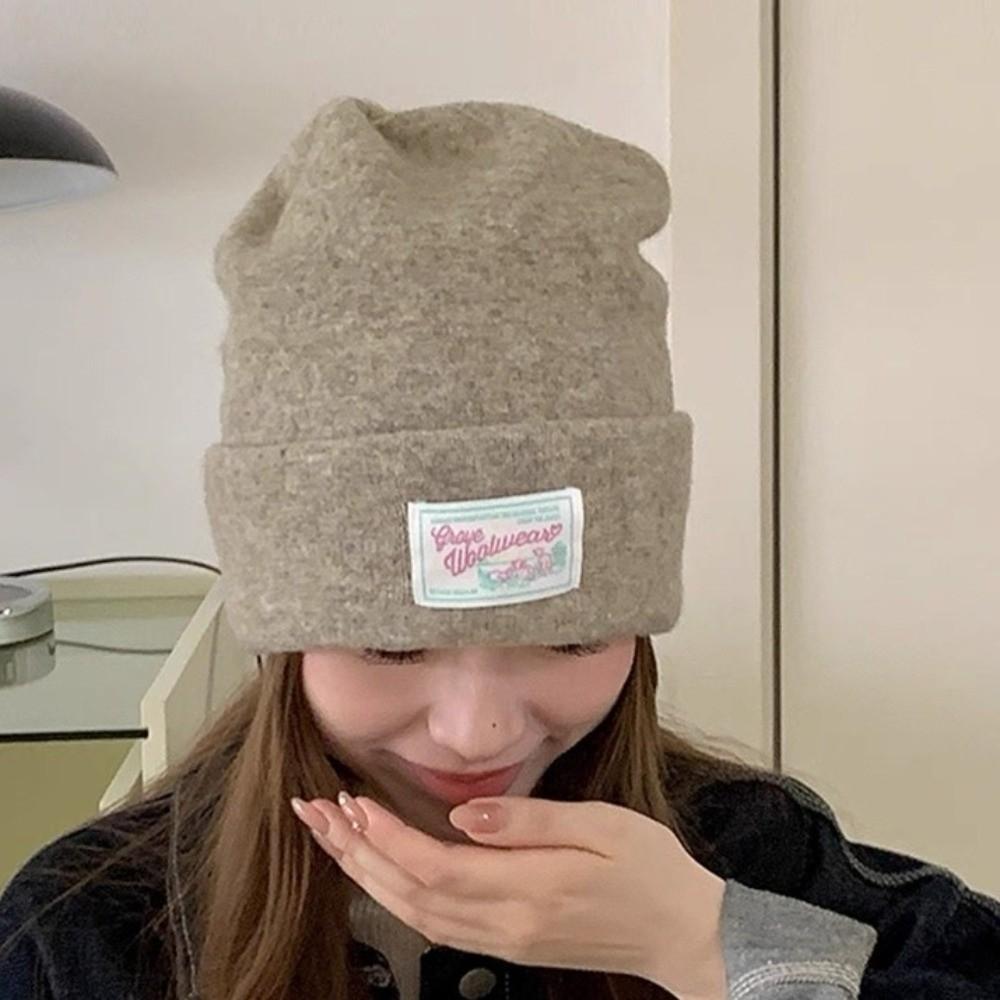 Keep Warm Knitted Pullover Hat Coldproof Beanies Cap Fashion Woolen Stacked Hat  Girls