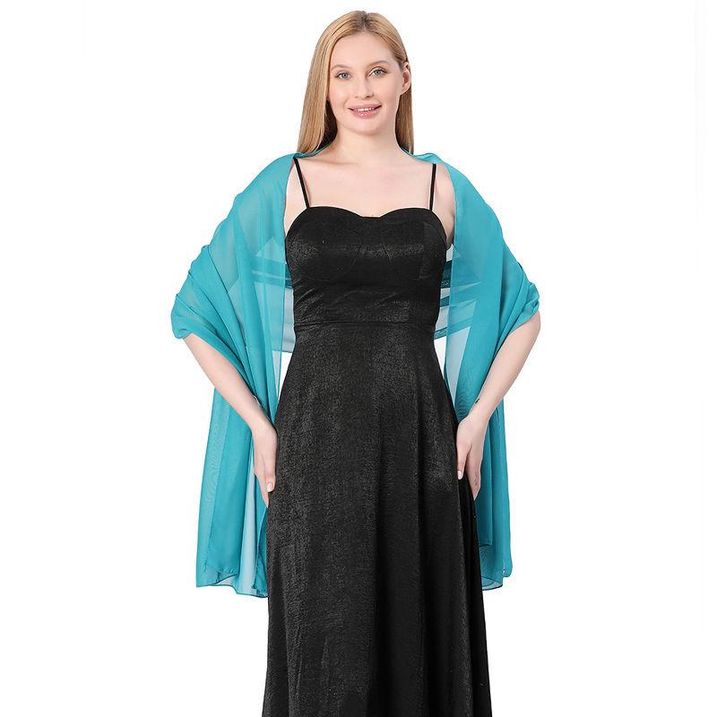 Shawl Dress Shawl Scarf Chiffon Dinner Dual-Use Women Solid Color Cheongsam Party