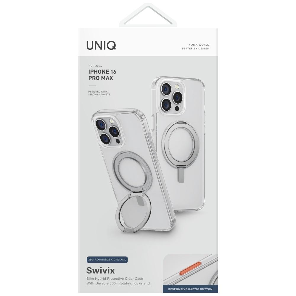 Etui do iPhone 16 Pro Max UNIQ 360 Rotating Kickstand Przezroczyste