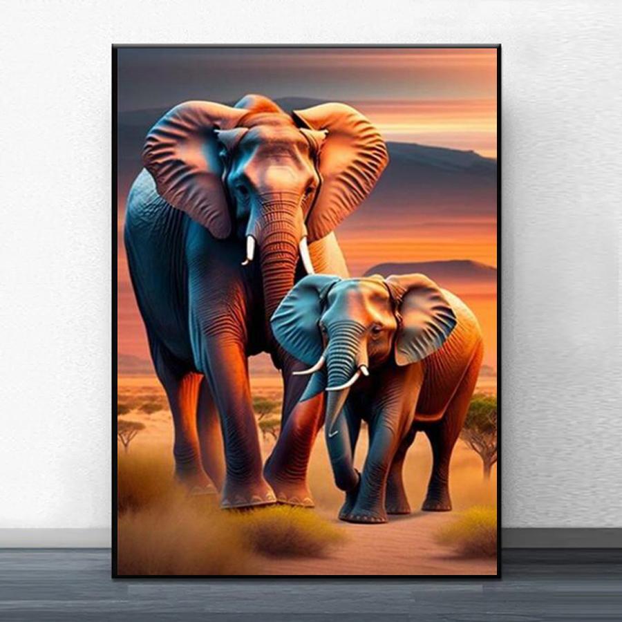 Diamond Painting New Arrivals Colorful Elephant Diy Full Square Round Drill Rhinestone Embroidery Mosaic Cross Stitch Kits Animals Kids Gift JX0014