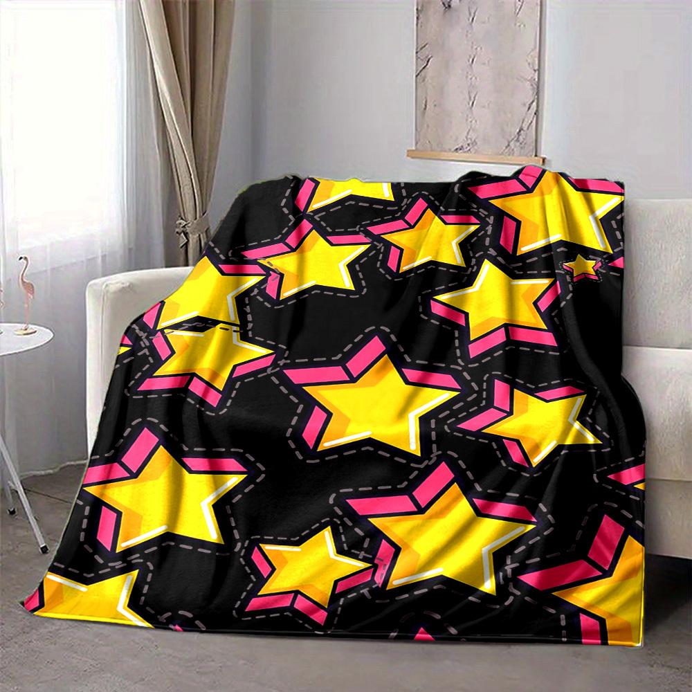 1pc Star Pattern Blanket Warm, Cozy, And Soft, Suitable for Sofas, Beds, Cars, And Office Use.Perfect for Camping And Travel, Making It a Great Gift f