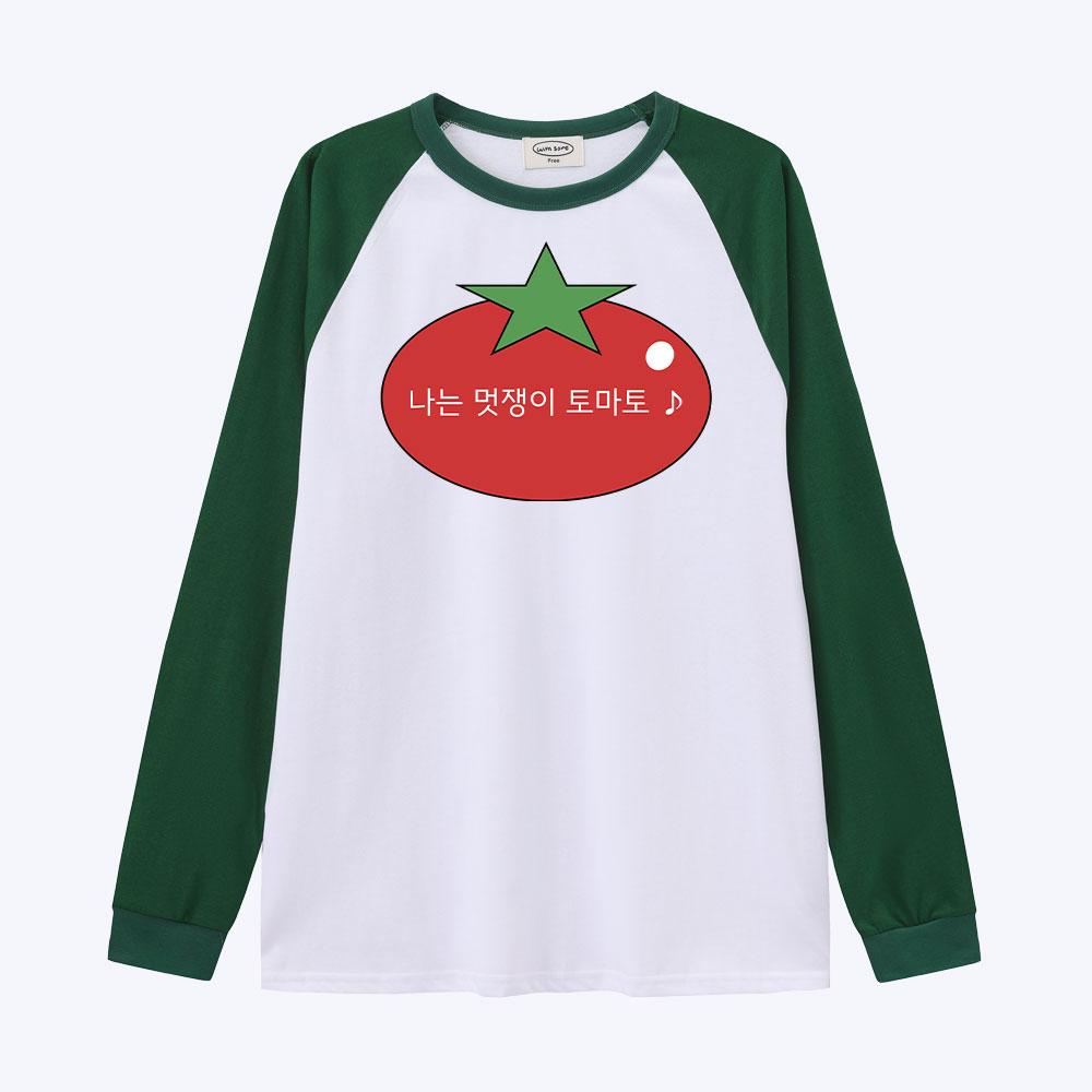 Wideusseom [Withsome Made] Stylish Tomato Cute Raglan T-Shirt