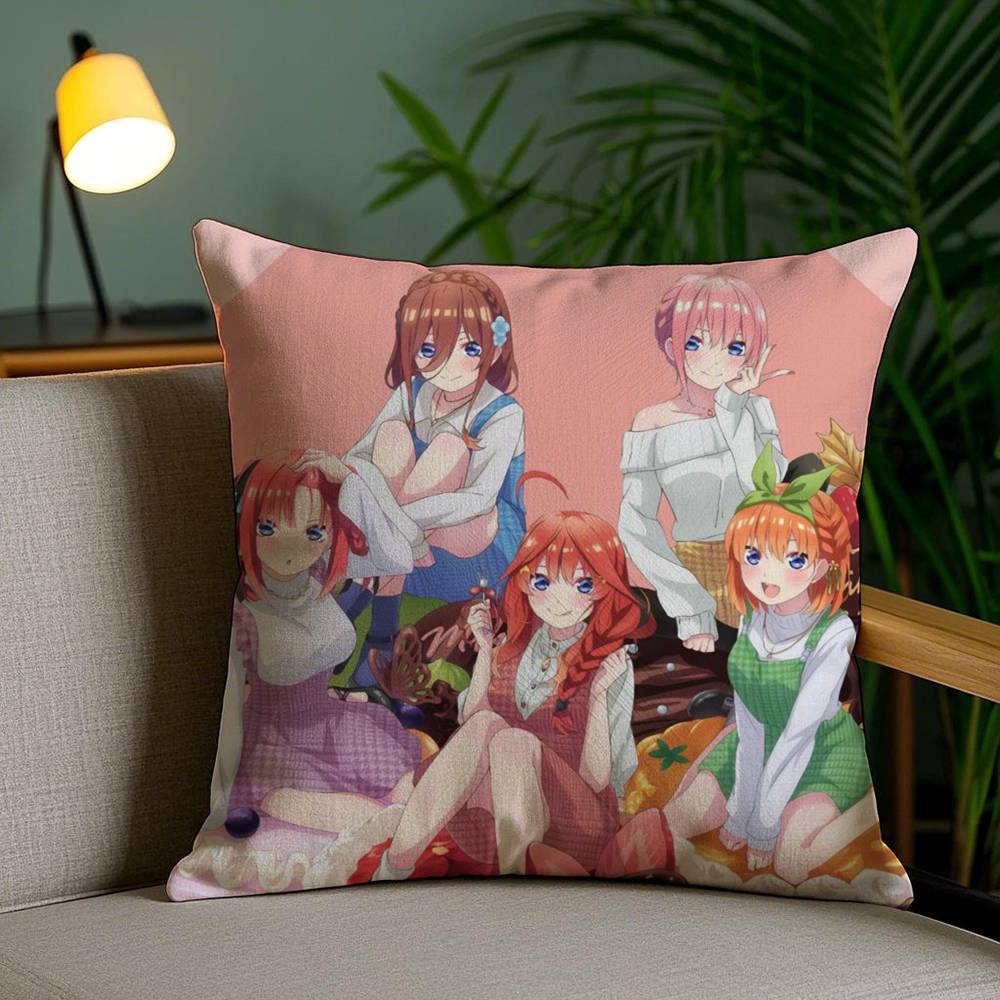 Pillow Case The Q-Quintessential Quintuplets Sofa Short Plush Double-sided HD Printing Room Home Office Gift Cushion Cover