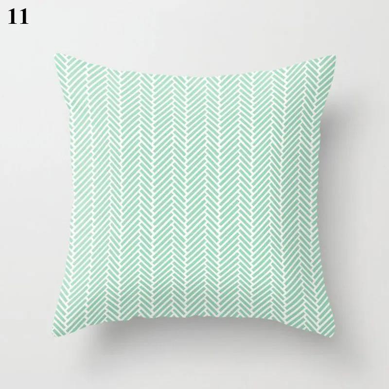 Mint Green Printed Decorative Pillowcase Office Living Room Car Ornaments Home Pillowcase