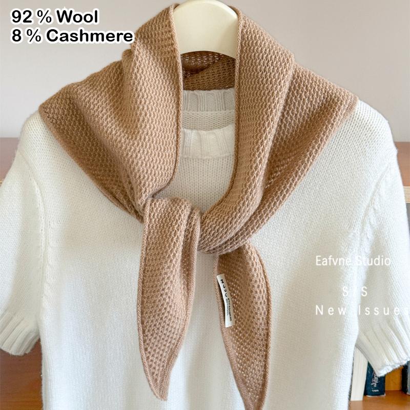 British Korean Triangle Scarf  Niche Wool  Triangular Scarf Women Headscarf Knitted Scarf Multi-functional Warm Knitted Scarf