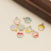 20pcs Stainless Steel 10mm Enamel Ice Cream Girls Bracelet Pendants Decoration Kids Summer Necklace Charms DIY Jewelry Making