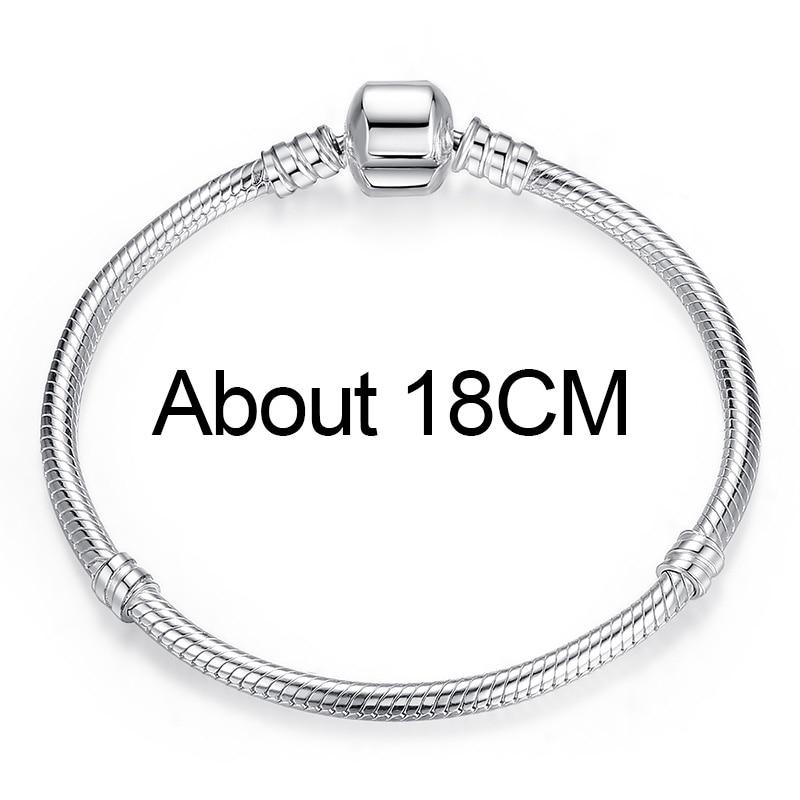 Bamoer Autentický 100% stříbrný hadí řetízkový náramek a náramek Pave Star Cubic Zirconia