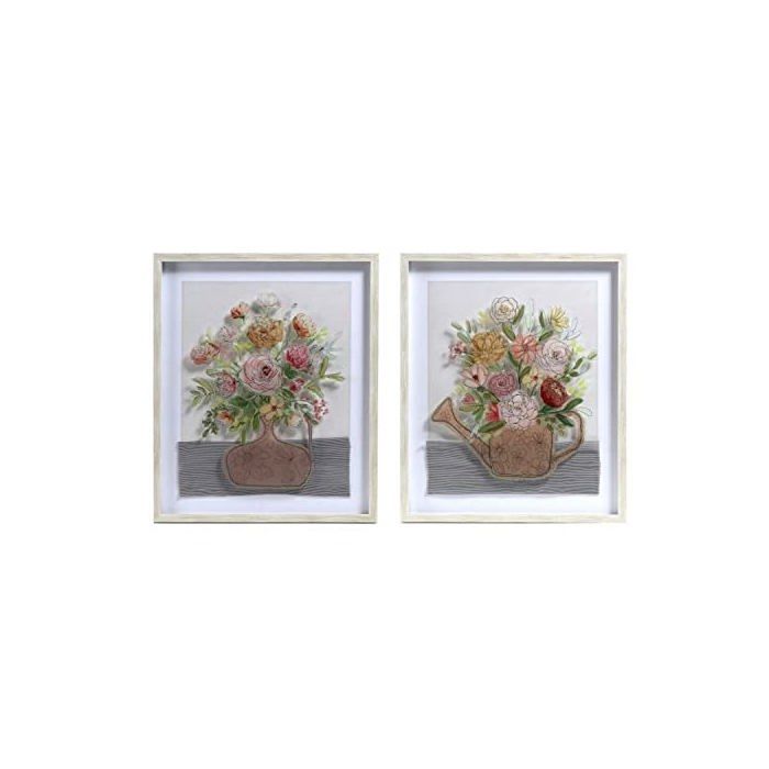 Cadre décoratif en verre - DKD Home Decor - Multicolore - Verre et polystyrène - 60x70x17,5 cm - Originalité - 4 kg