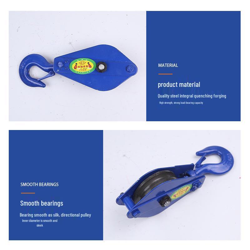Multi-functional Steel Wire Rope Pulley Hook with Bearing