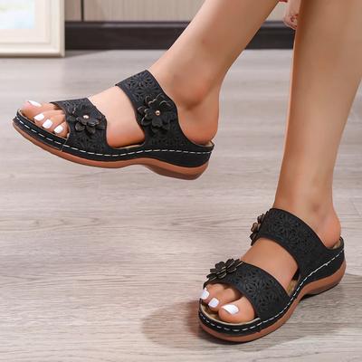 Fashion 2024 Summer Women's Slippers Large Size Women's Shoes Retro Roman Sandals Women's Casual Wedge Sandals Thick-soled Slippers