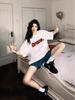Women's Plus Size White Short Sleeve Pure Cotton Summer T-Shirt
