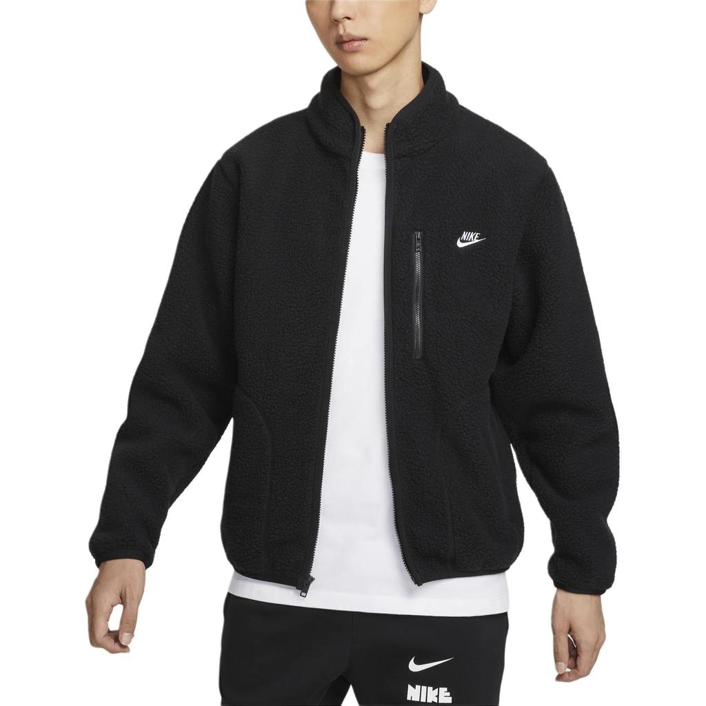 New Nike Club Velvet-feel Coat Men's Black/White FZ0889-010
