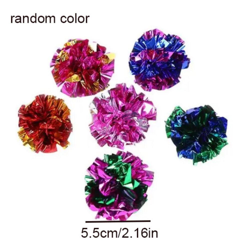 5pcs Interactive Cat Rattle Paper Ball Random Color Cat Scratch Ball Toy  Playing