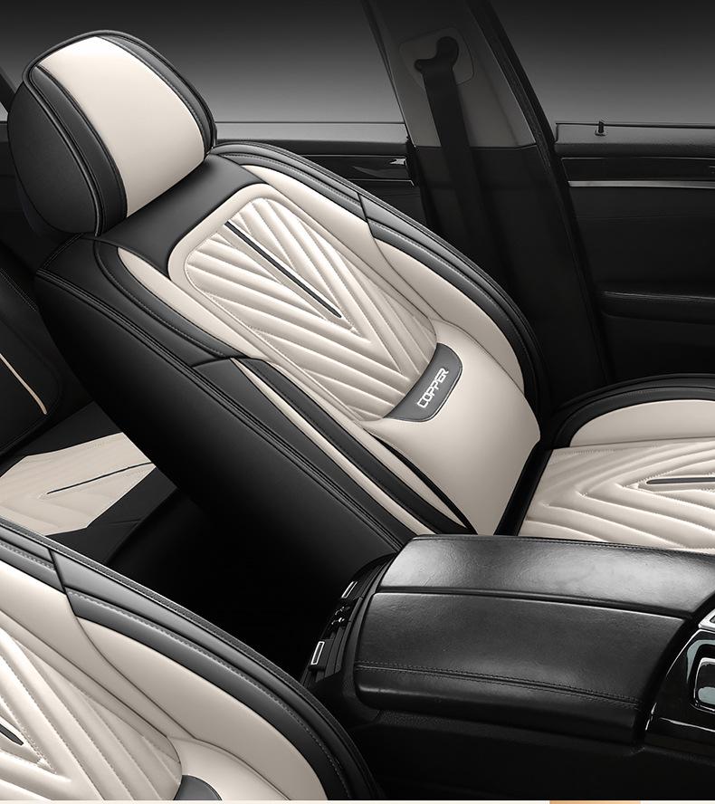 Ganzjahres-Vollleder-Sitzbezug: Bequem, Atmungsaktiv, Universelle Passform.