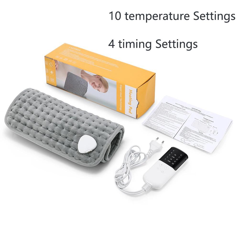 Electric Heating Pad for Back and Leg 10 Levels Electric Heat Pad Temperature Control Auto Shut Off Portable Hot Compress Mat