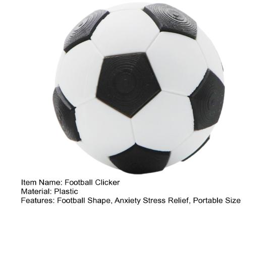 Football Fidget Clicker Toy Anxiety Stress Relief Soccer Shape Clicker Focus Aid Pocket Size