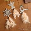 Plastic Christmas Tree Feather Pendant Snowflake Elk Christmas Hanging Decoration Feather Angel Hanging Ornament