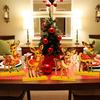 4pcs Vintage Christmas Decorations Table Wooden Centerpieces Christmas Theme Retro Sika Deer Table Decorations Tiered Tray Decor for Winter Holiday