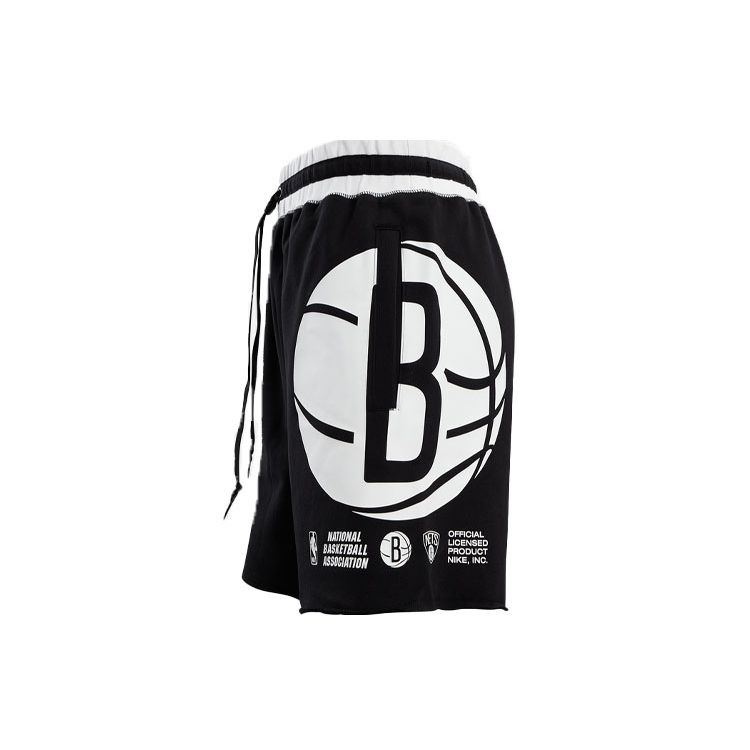 Nike Brooklyn Nets Color Block Knit Drawstring Loose Basketball Pants Men Bottoms Black DR2324-010