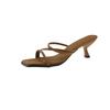 Elegant 2025 New Summer Women's Sandals High Heel Slippers Solid Color Thin Strap Sexy Style Clip Toe Thin Strap Sandals