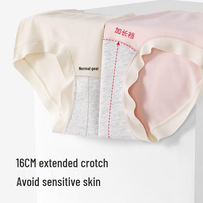 Women's High-Waist Pure Cotton Antibacterial Briefs 3-Pack