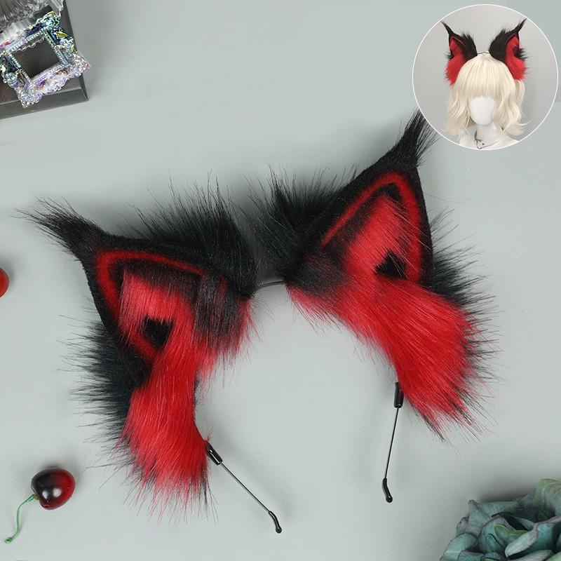 Flauschiges Tierohren-Stirnband Cosplay Anime Convention - Fuchs Wolf Luchs Ohren Aus Weichem Plüsch Verstellbar Eine Größe