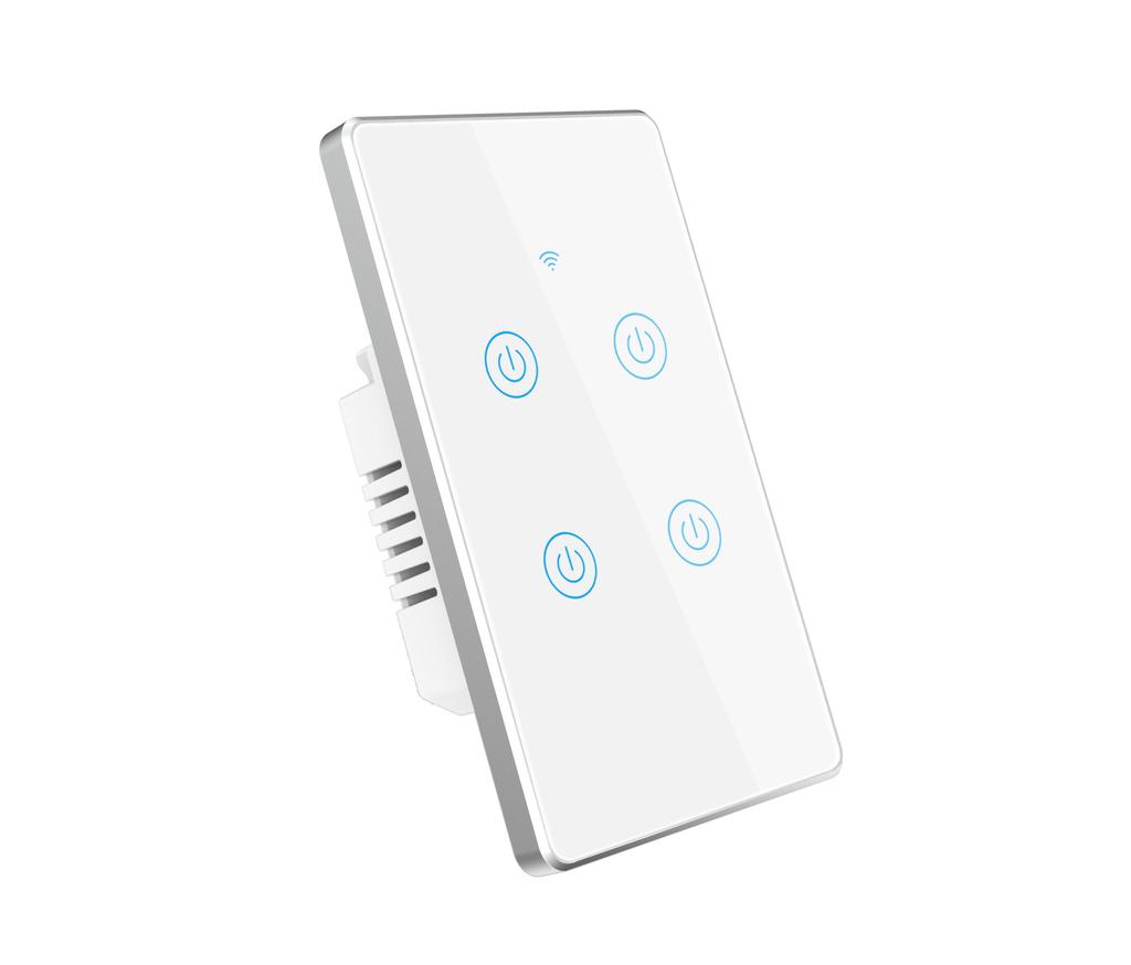 2023 New Arriving Touch Wall Switch Tuya Smart Home Wall Switch US & EU Standard 1/2/3/4 Gang Wall Switch with Metal Bezel