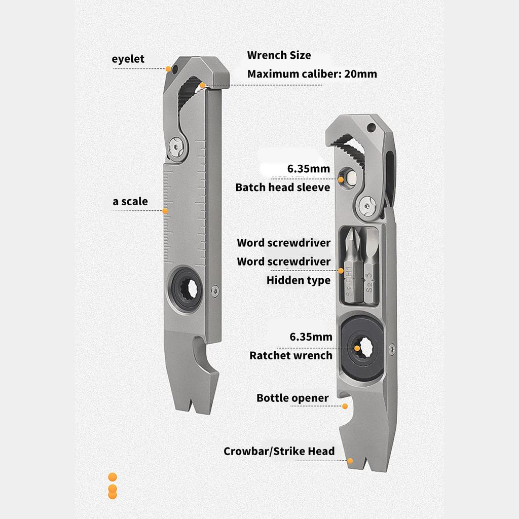 Pry-uri mici din aliaje de titan Deschizător de sticle Chei cu clichet Extractor de cuie Deschizător de sticle Instrument de camping în aer liber Durabil