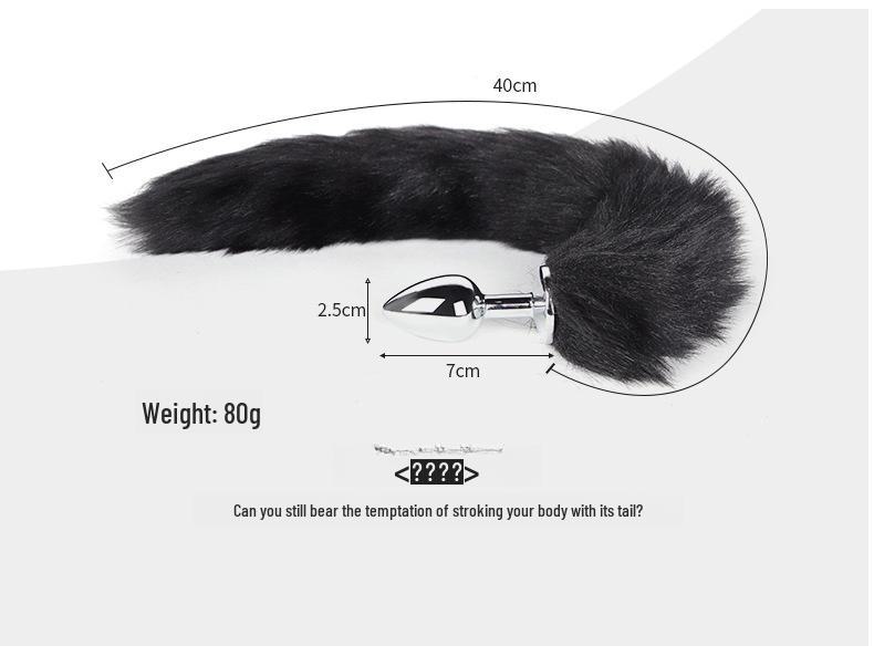 Bondage Katzenanzug mit Schwanz Analplug, Halsband & Knebel