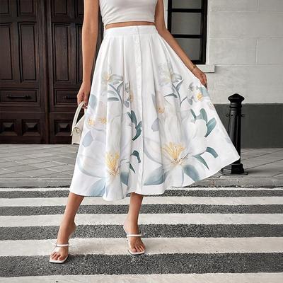 2026 Floral Mid-Length Summer Skirt - Women's Casual Vacation Style