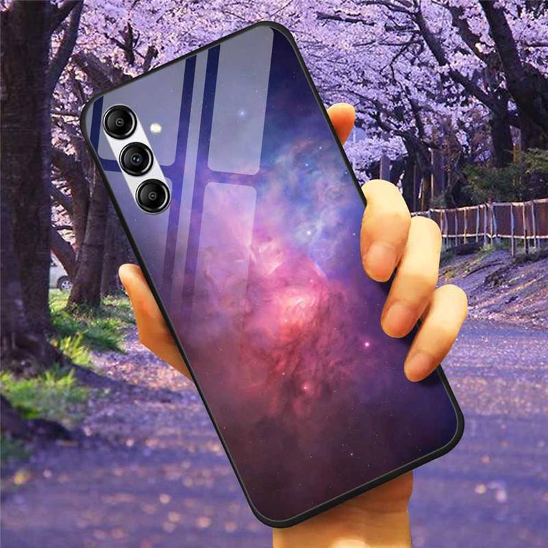 Tempered Glass Phone Case For Samsung A34 A14 A54 5G Cover For Galaxy A13 A137F A24 M54 A8 Plus Hard Back Bumper A 54 GalaxyA34