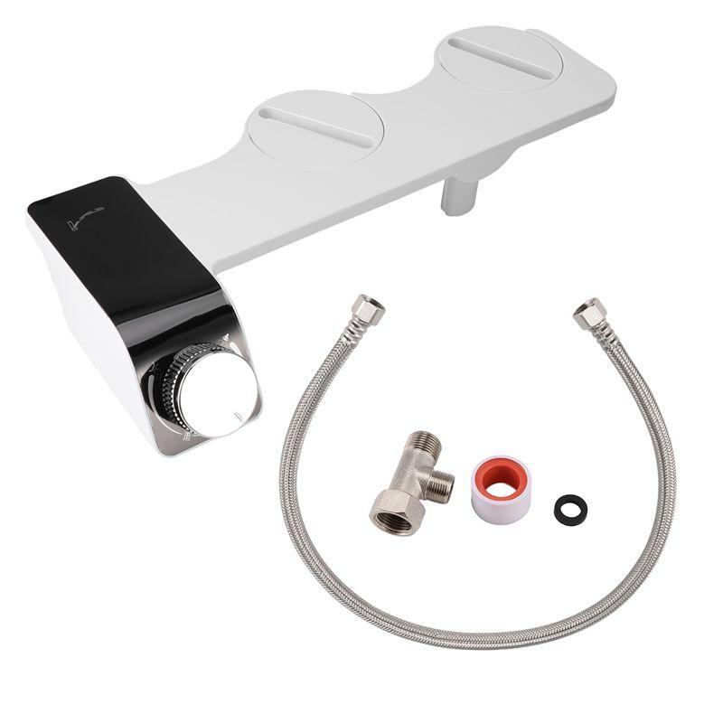 A84E-Bidet Toilet Seat Attachment Ultra-Thin Non-Electric Self-Cleaning Dual Nozzles Wash Cold Water