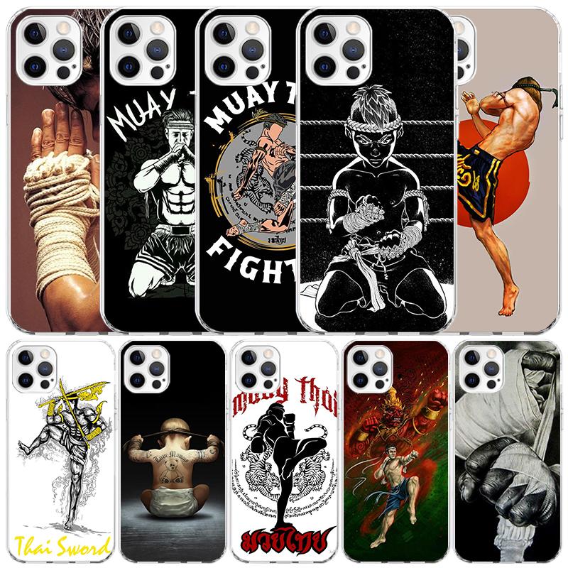 Muay Thai Fight Boxing Phone Case For IPhone 16 17 Air 16E 15 14 Plus 13 Mini 12 11 Pro Max 7 8 + SE 2020 Soft TPU Back Cover 16