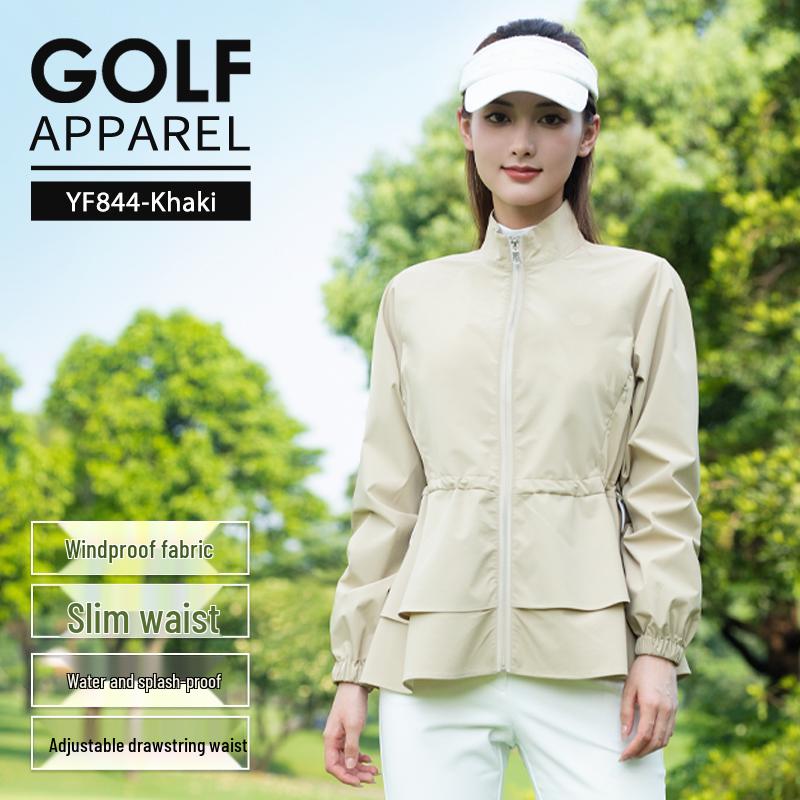 PGM Women's Ruffle Hem Zipper Stand Collar Golf Jacket - Autumn/Winter 2025 Collection