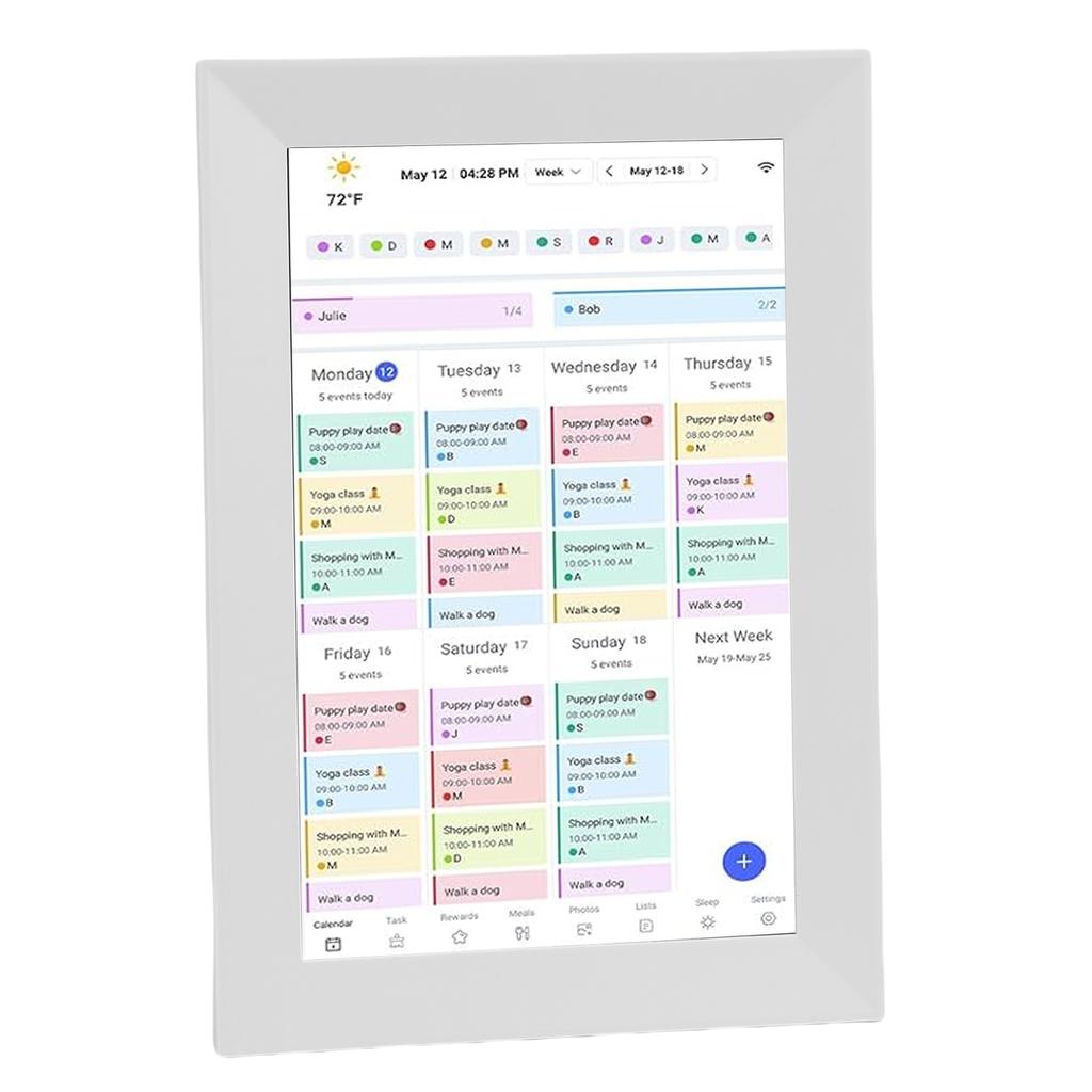 10.1 Inch WiFi Digital Calendar 1080P HD Interactive Touchscreen Wall Planner App Control Support 32GB Storage for