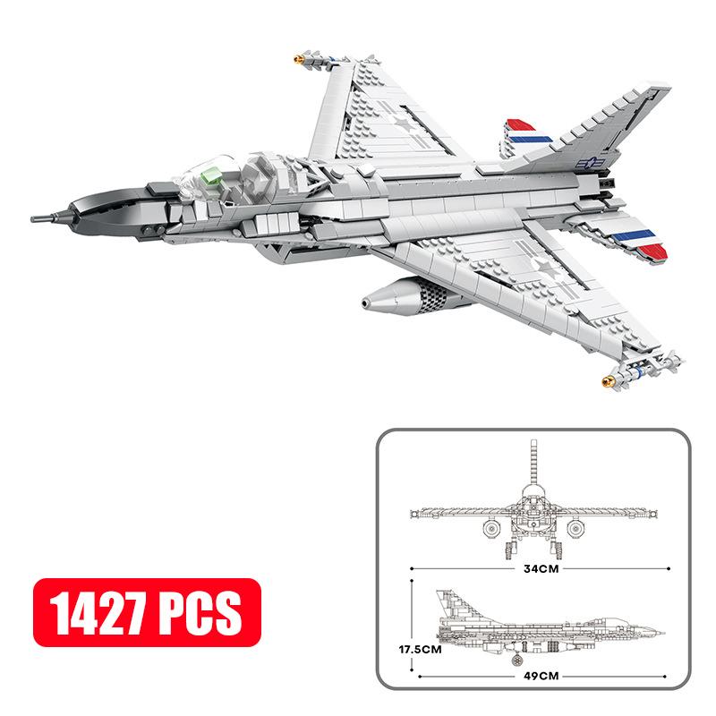MOC Military Series Jump Jets F14 F16 F18 F22 F35 Aircraft Building Blocks War Fighter Model Bricks Toys For Children Boy Gifts