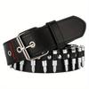 1Pc 43.31inch Punk Style Round Rivet Belt, Casual Wide Waist Belt with Panel, PU Leather Materials, for Men and Women, Night Out, Weekend Casual