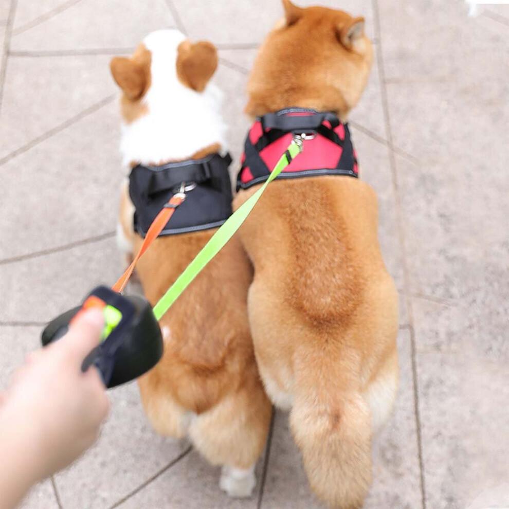 Retractable Lead Leash Double Tangle Dual Doggie 2 Dog 50 Pounds For Pet Dog