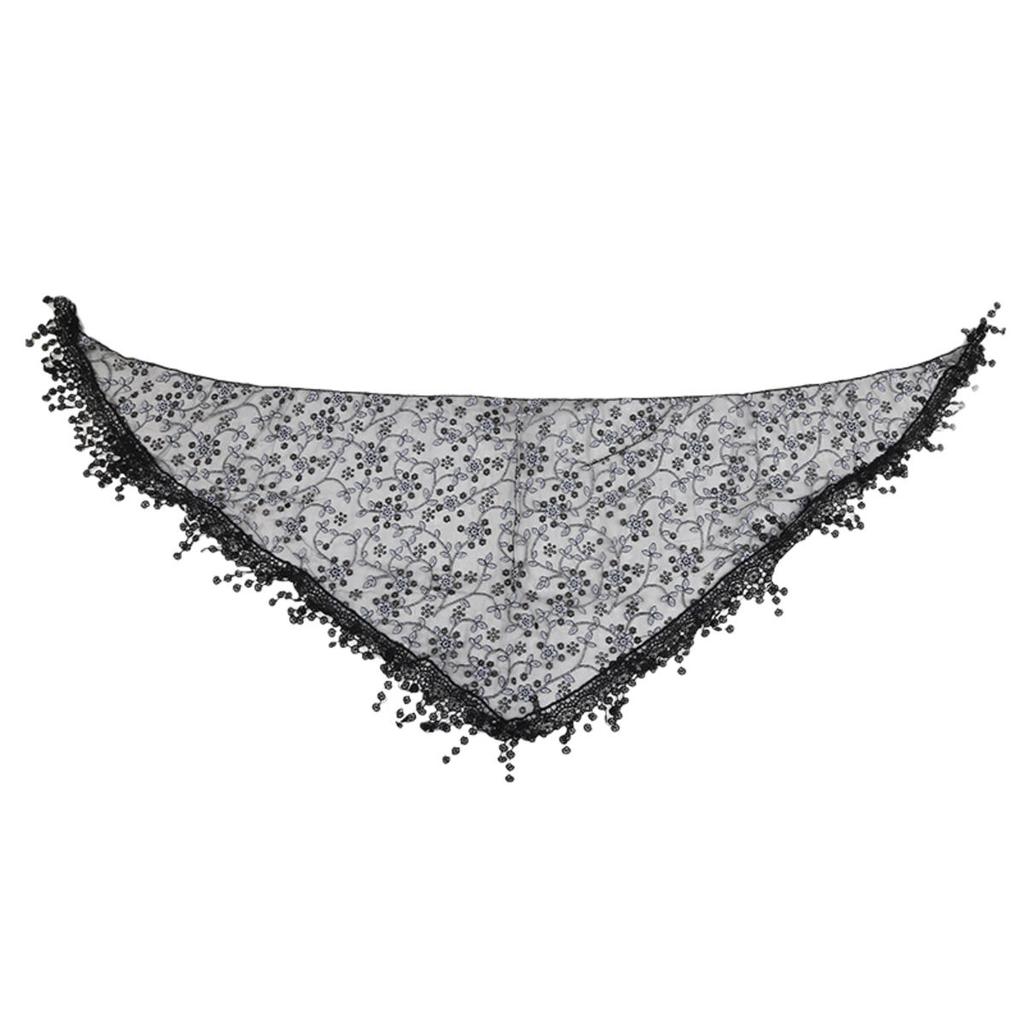 Módní šátek na hlavu Krajkový šifonový střapec Síťovaný šátek Dámský Podzimní a zimní Dlouhý závoj Šátek Evropa a Amerika Dámská šála
